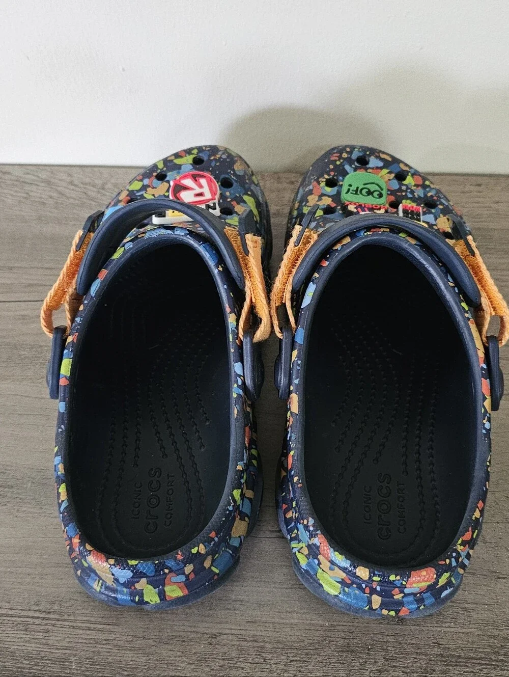 Crocs Terrain Kids Navy Multicolor Splash Clog Shoes Roblox Charms Boy J4